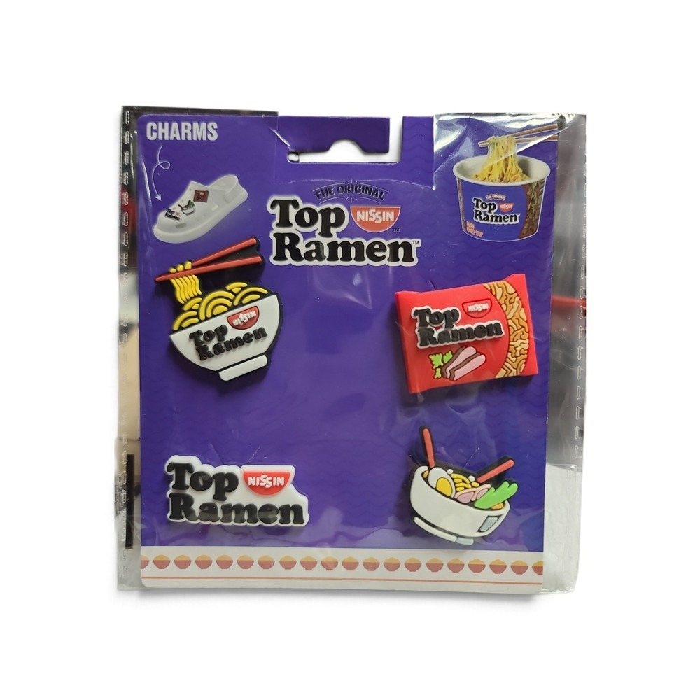 Nissin Top Ramen Shoe Charms 4 Pack Novelty Noodle Accessories for Clogs PVC